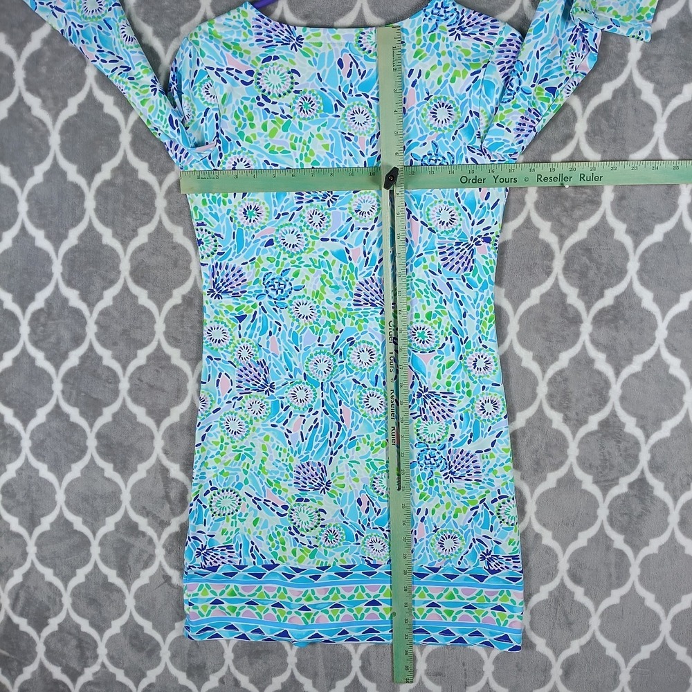 Lilly Pulitzer Dress Women Small Blue Green Nadine Chilly Lilly Beachy Tropical - Picture 5 of 11